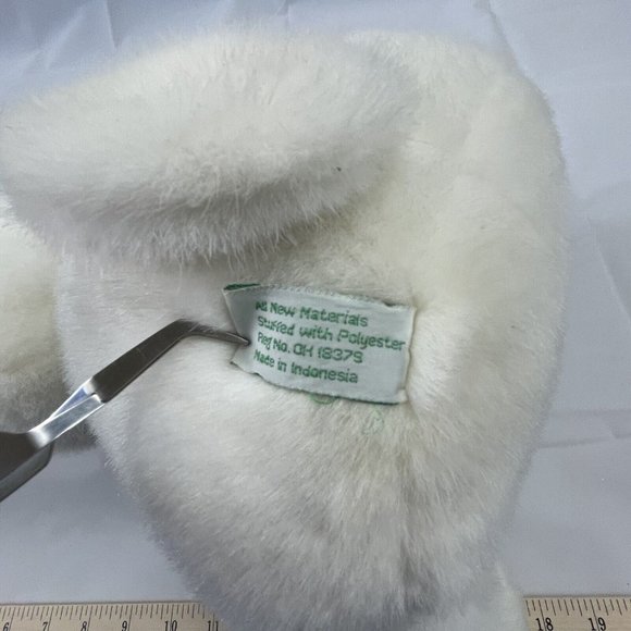 JS Toys White Teddy Bear 12" Plush Embroidered I Love You Paws Stuffed Animal - Picture 8 of 8